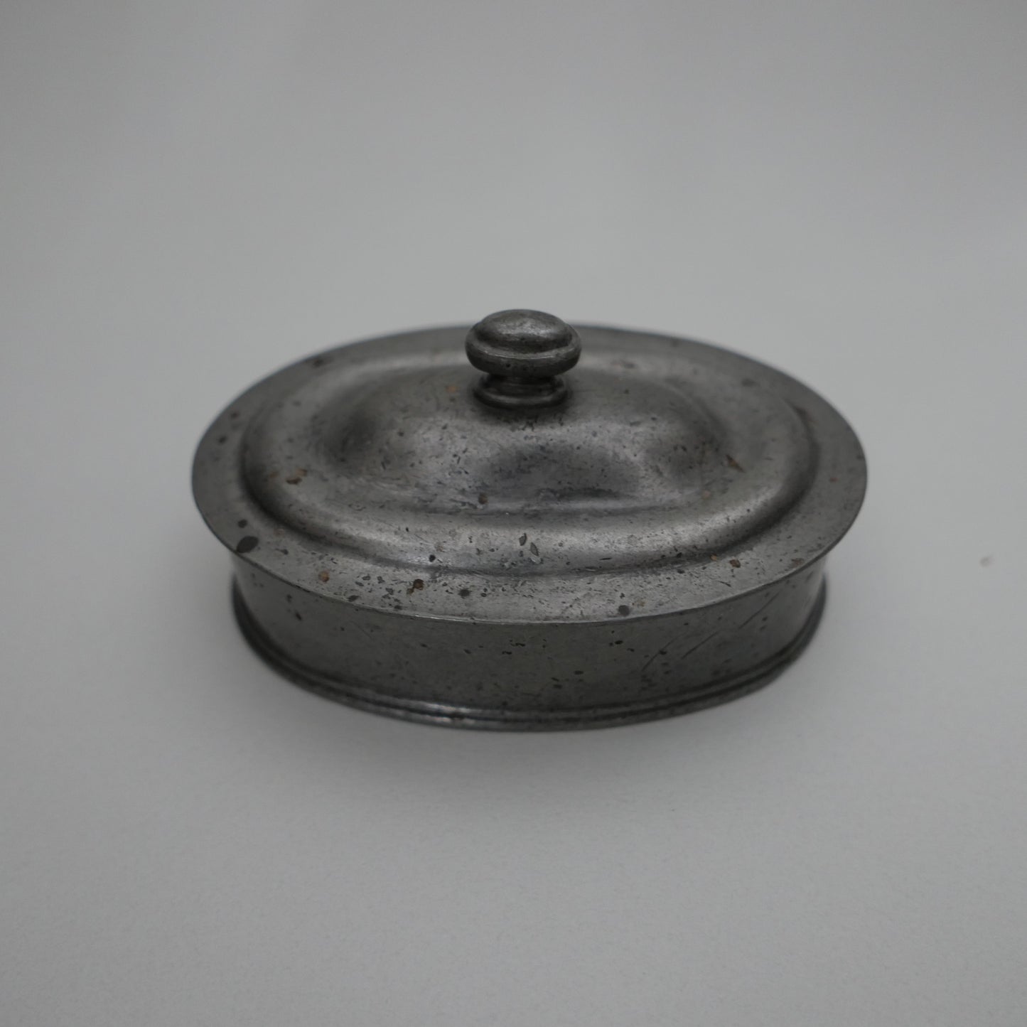 Vintage Pewter Oval Box