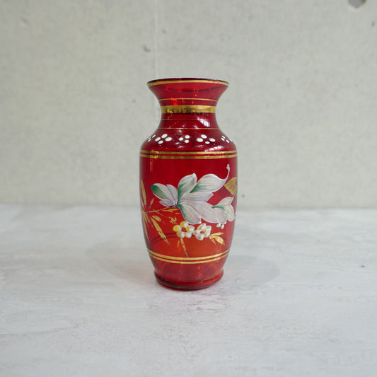 Antique Chinese Red Glass Vase