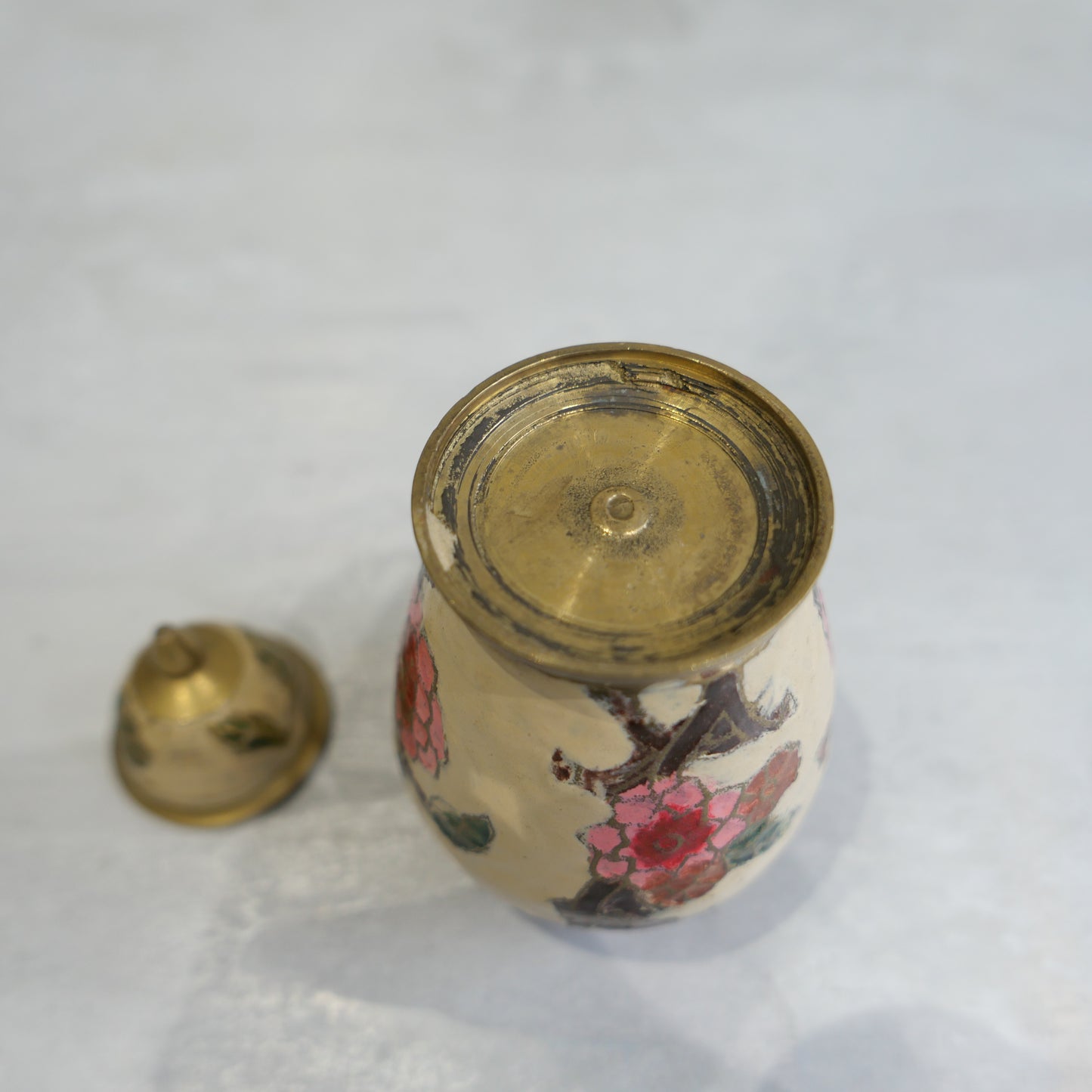 Vintage Enamel Cloissone Jar 1960s