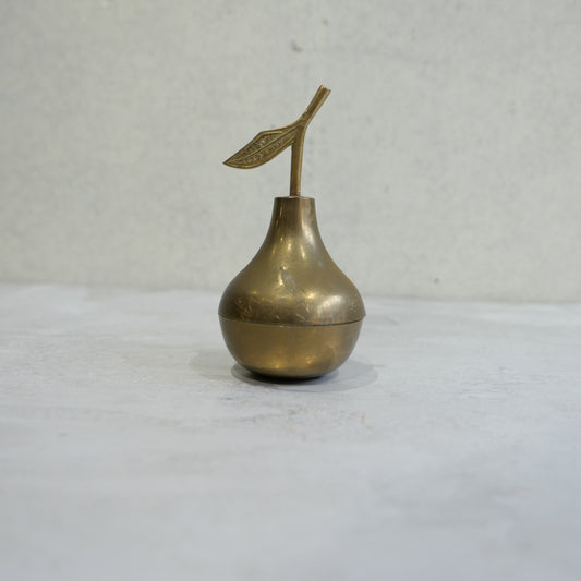 Vintage Brass Pear Trinket Holder 1960s