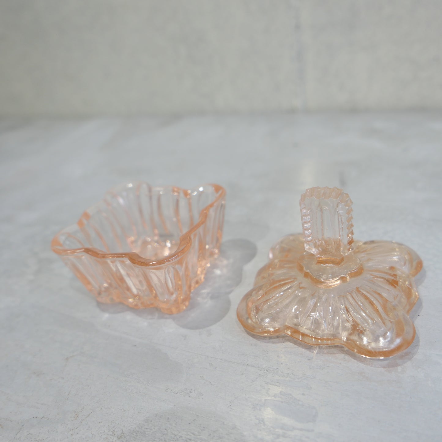 Vintage Pink Glass Trinket 1970s