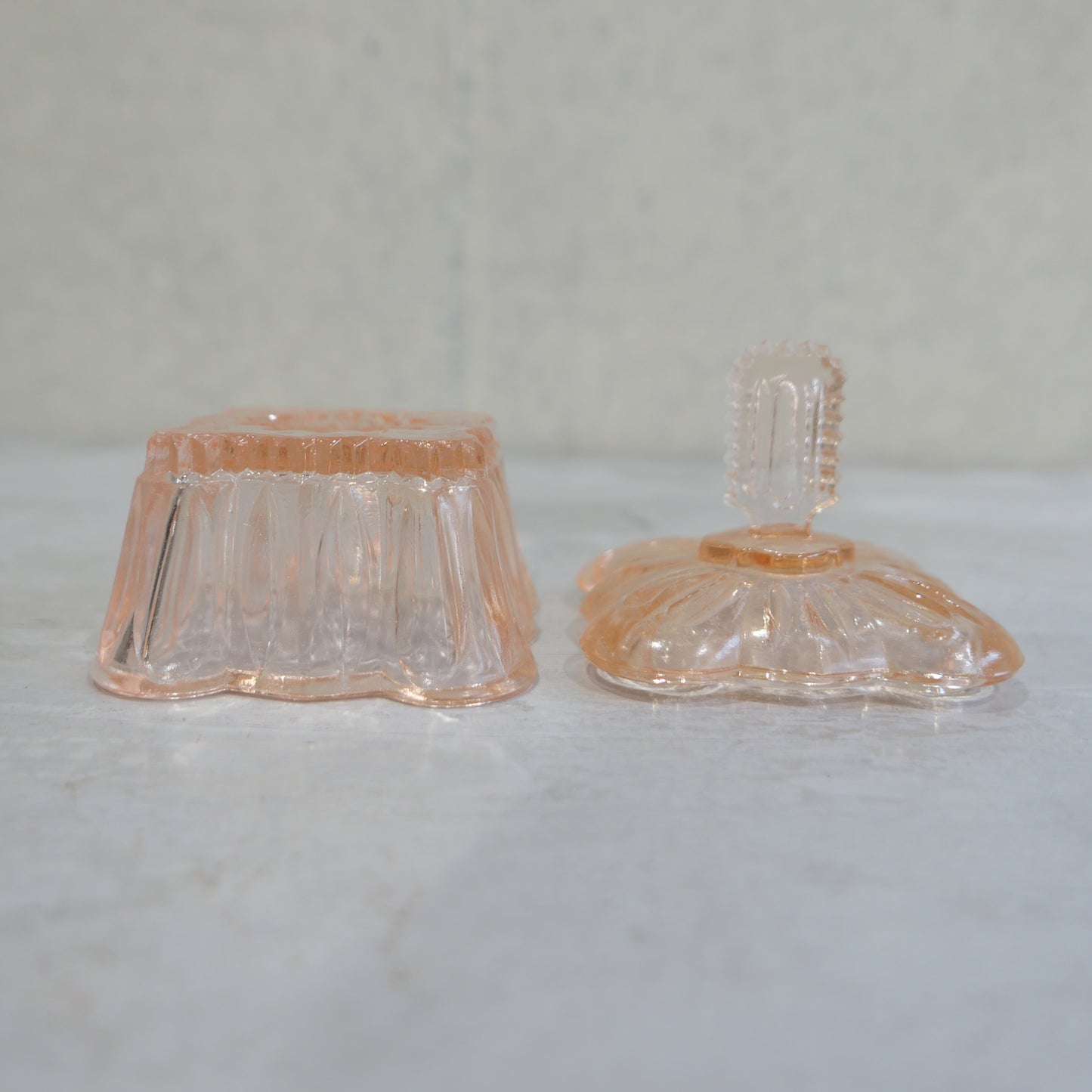 Vintage Pink Glass Trinket 1970s