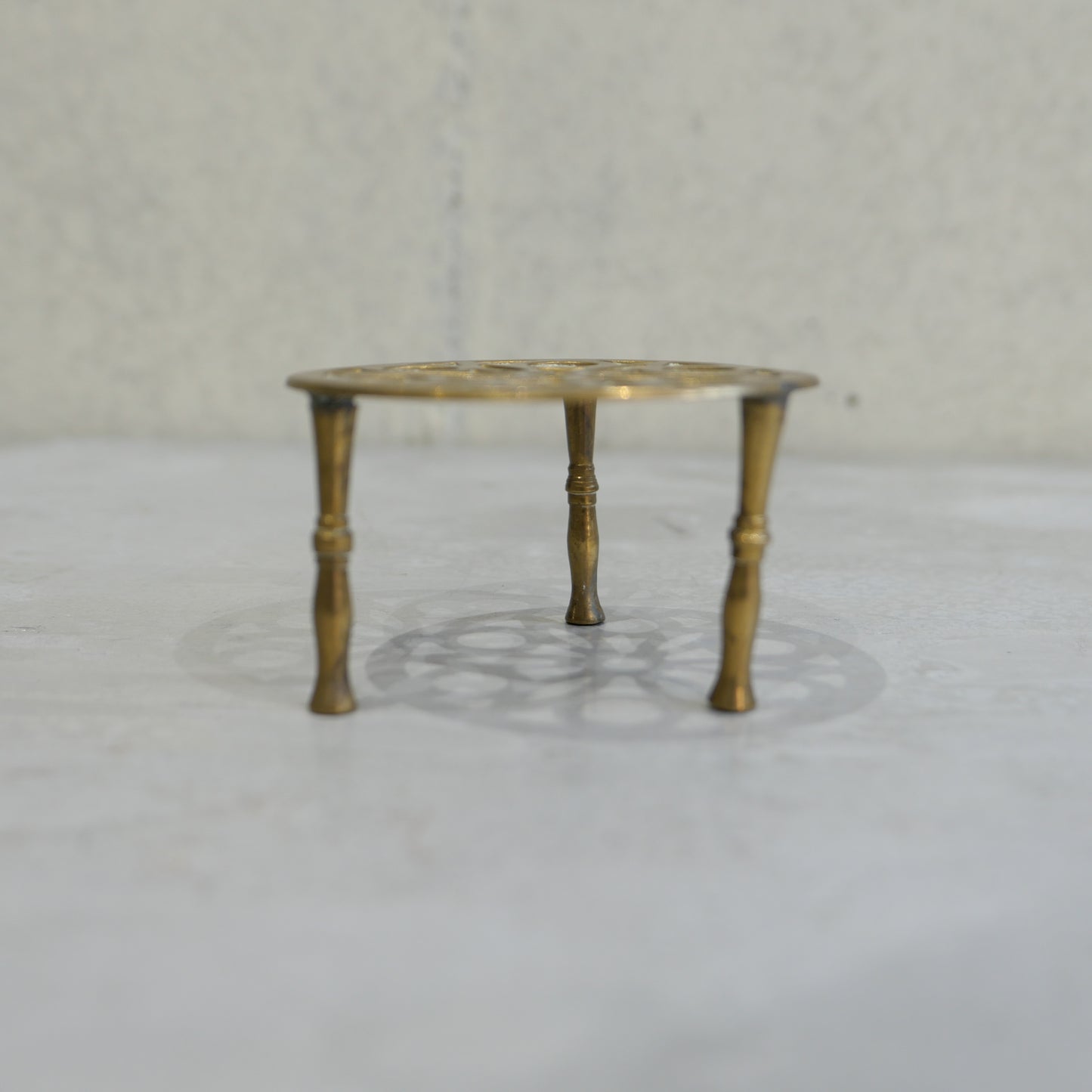 Vintage Brass Small Pot Stand 1960s
