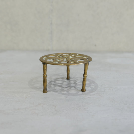 Vintage Brass Small Pot Stand 1960s