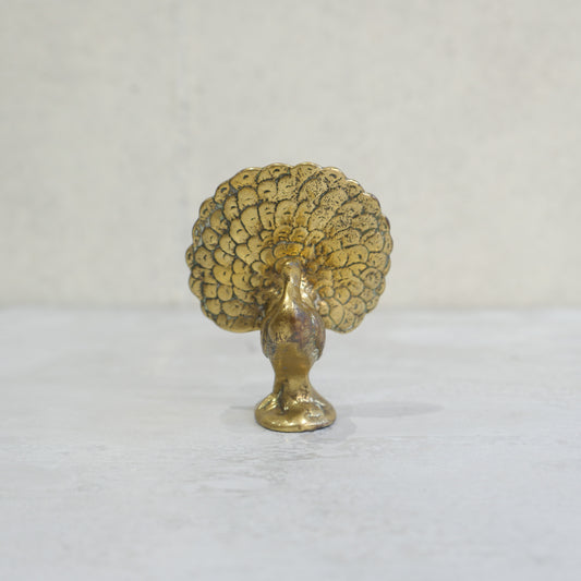 Vintage Brass Peacock Ornament or Paperweight 1950s