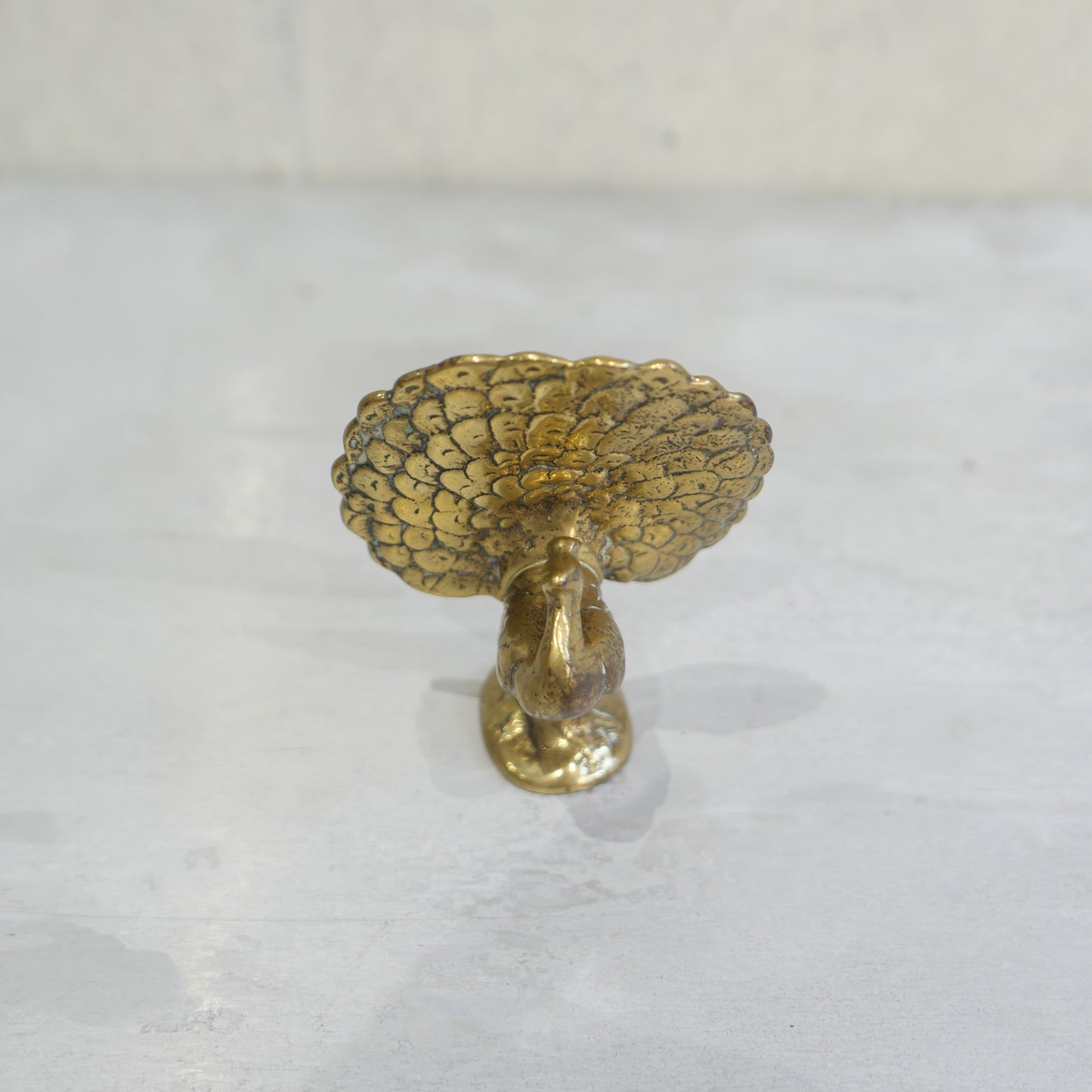 Vintage Brass Peacock Ornament or Paperweight 1950s