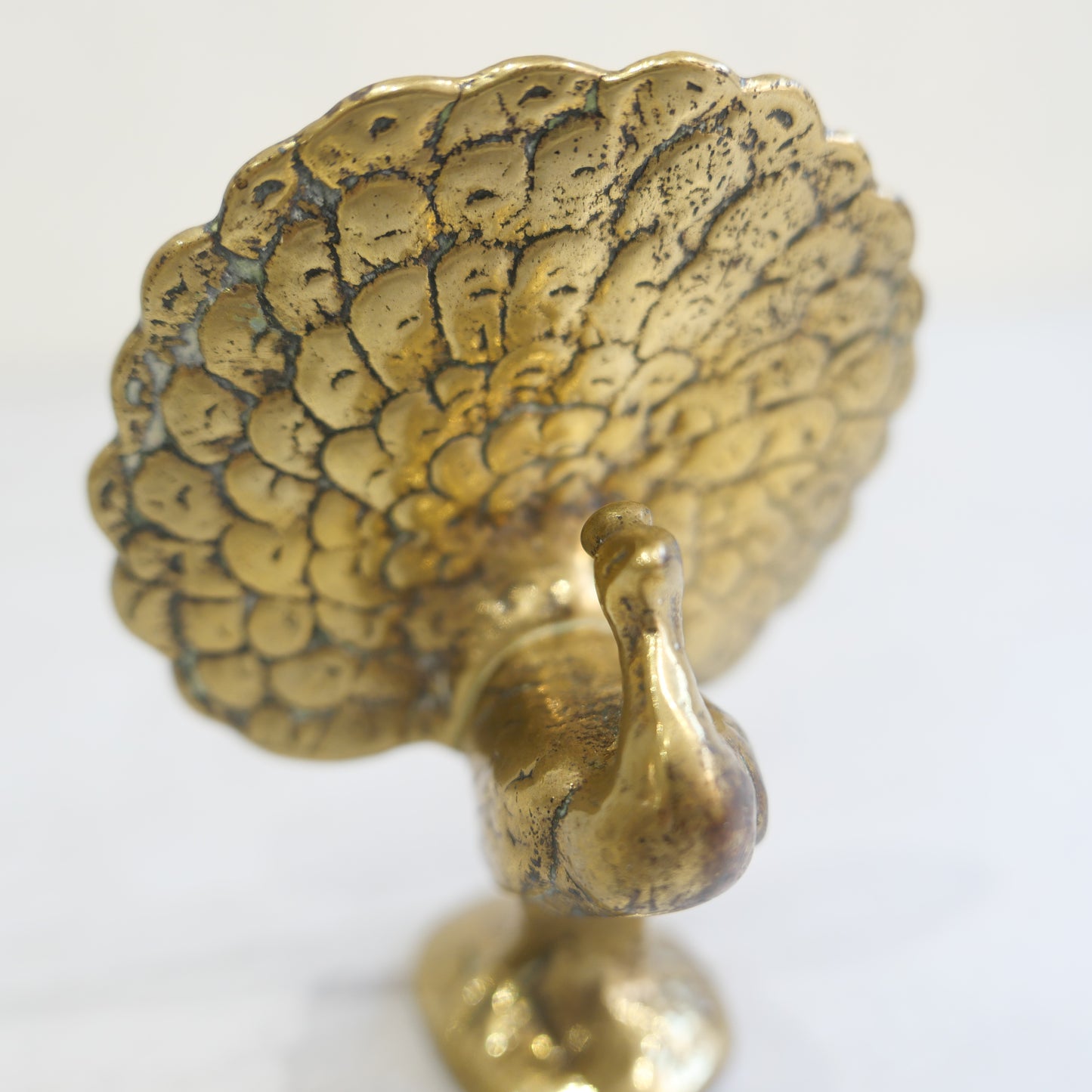 Vintage Brass Peacock Ornament or Paperweight 1950s