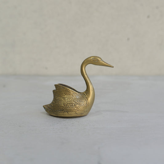 Vintage Brass Swan Ornament 1950s