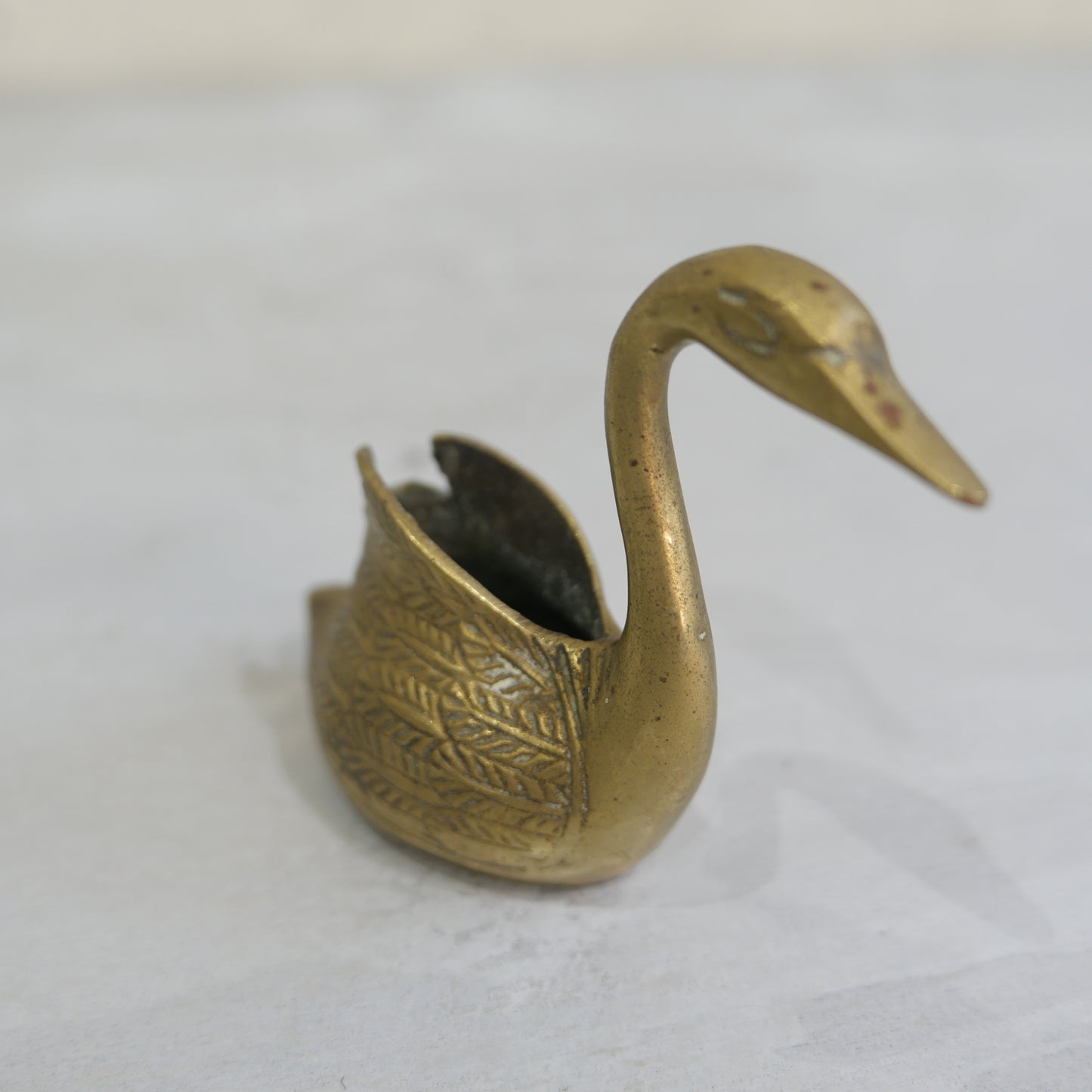 Vintage Brass Swan Ornament 1950s