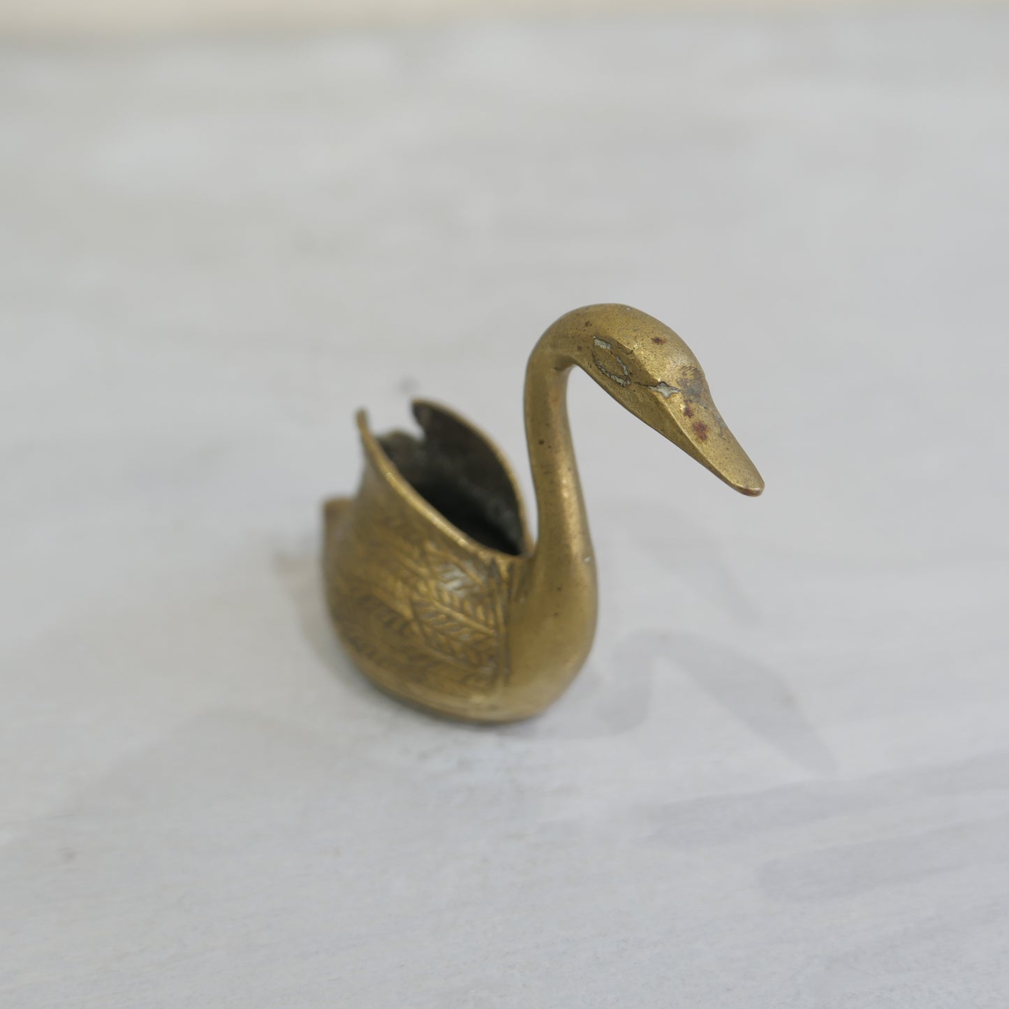 Vintage Brass Swan Ornament 1950s