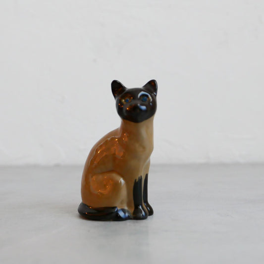 Vintage Ceramic Cat with Blue Eyes