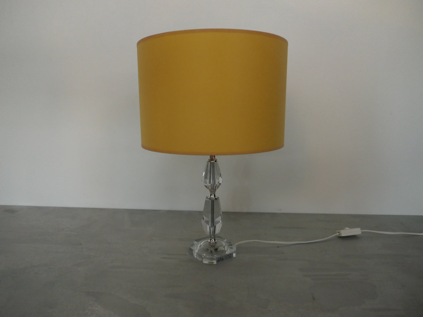 Crystal Glass Vintage Table Lamp 1970s
